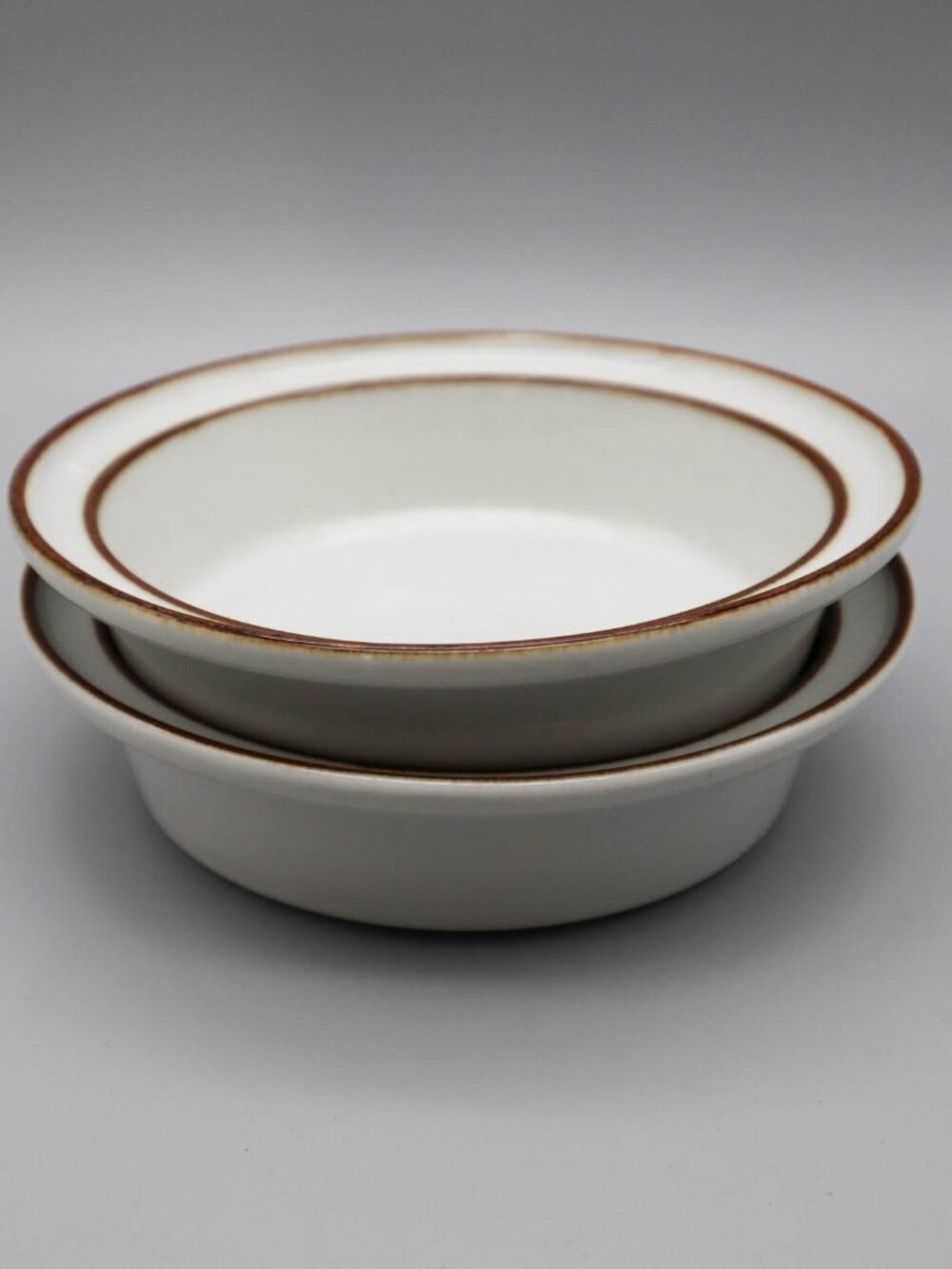 Set of 2 Sango Stockholm Brown Rimmed Cereal Bowls Made in Japan